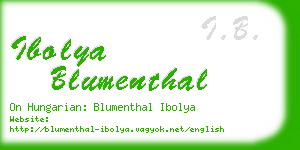 ibolya blumenthal business card